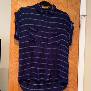 Rails blue striped short sleeve button up